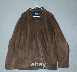 Ralph Lauren Polo Sued Jacket Mens XXL Vintage Wool Lining