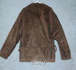 Ralph Lauren Polo Sued Jacket Mens XXL Vintage Wool Lining