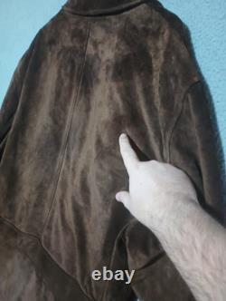 Ralph Lauren Polo Sued Jacket Mens XXL Vintage Wool Lining