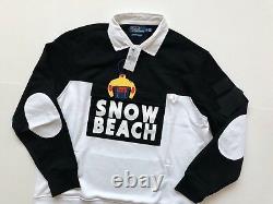 Ralph Lauren Polo Sz XL Snow Beach Rugby Shirt Vtg Black White B&w Pullover