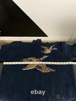 Ralph Lauren Sweater Duck Hunting RRL Polo Sportsman Knit VtG Pheasant Blue M/L