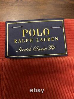 Ralph Lauren Vintage Graphics Polo Orange Corduroy Pants MSRP $198 Size 34 x 32