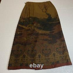 Ralph Lauren Vintage Polo Country Rodeo Ranch Equestrian Fall Wrap Skirt Size 8
