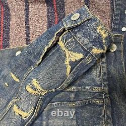 Ralph Lauren Vintage SMALL RRL Polo Denim Supply Blanket Lined Distressed Jacket