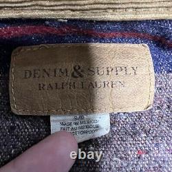 Ralph Lauren Vintage SMALL RRL Polo Denim Supply Blanket Lined Distressed Jacket