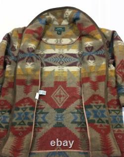 Ralph Lauren XL VTG Indian RRL Aztec Southwestern Sweater Serape Polo Wrap Robe