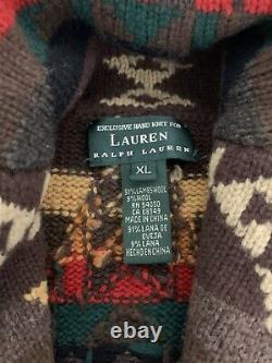 Ralph Lauren XL VTG Indian RRL Aztec Southwestern Sweater Western Polo Country