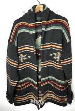 Ralph Lauren X-Large Cardigan Southwestern Wrap Blanket RRL Sweater VTG Polo XL