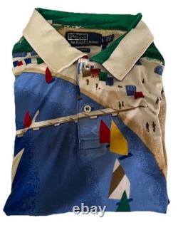 Ralph lauren Polo Riviera Italia Regatta Sailing Shirt 1992 Stadium Vintage Mens