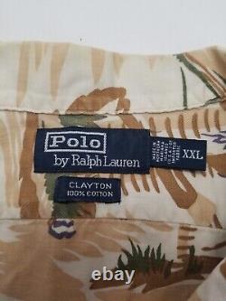 Rare Polo Ralph Lauren Vintage Camp Beach Sailboats Hawaiian Shirt Made USA XXL