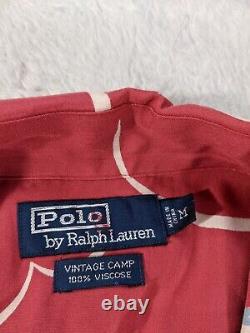 Rare Polo Ralph Lauren Vintage Camp Surfers Sailboats Hawaiian Shirt Viscose M