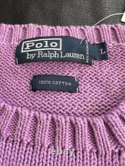 Rare Polo Ralph Lauren Vintage Cotton Knit M2048 Men's Hand Size L NWT 90's
