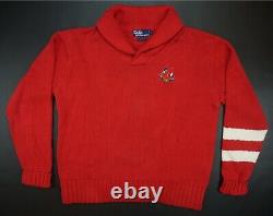 Rare VTG POLO RALPH LAUREN Cross Flags 1967 1987 20th Spell Out Sweater 80s M