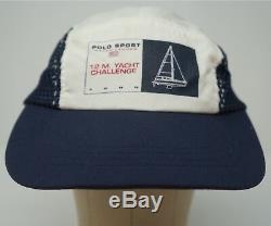 Rare VTG POLO SPORT Ralph Lauren 12 M. Yacht Challenge Spell Out Hat Cap 90s NWT