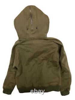 Rare Vintage POLO RALPH LAUREN Mens MEDIUM Army Green JACKET Pullover Zip Hood