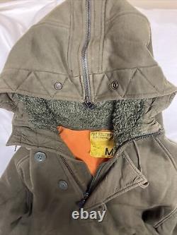 Rare Vintage POLO RALPH LAUREN Mens MEDIUM Army Green JACKET Pullover Zip Hood