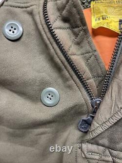 Rare Vintage POLO RALPH LAUREN Mens MEDIUM Army Green JACKET Pullover Zip Hood