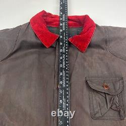 Rare Vintage POLO RALPH LAUREN Oilcloth Waxed Canvas Field Jacket 90s Brown SZ L