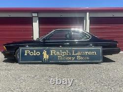 Rare Vintage Polo Ralph Lauren Factory Store Sign Hand Carved 10'x2' Blue Gold
