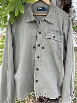 Rare Vintage Polo Ralph Lauren Men's Montana Painted HBT Style Jacket XXL