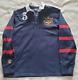 Rare Vintage Polo Ralph Lauren Rlpc Equestrian Rugby # 3 Patch Navy Blue/red