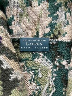 Rare vintage Lauren Ralph Lauren polo hand knit cardigan Duck nature sweater