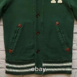 Rugby by Ralph Lauren Shawl Collar Sweater Size S Leather Polo RL Wing Vtg