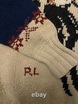 STEAL Vintage Ralph Lauren Polo Ski Sweater Snow Skiing Hand Knit Suicide 1992 M