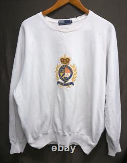 True Vintage 1986 POLO RALPH LAUREN Embroidered CREST Pullover Sweatshirt LARGE