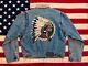 Vintage 90s Polo Ralph Lauren Indian Head Denim Jacket Med P-wing Stadium Rrl
