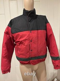 VINTAGE 90s RALPH LAUREN POLO COUNTRY DOWN PUFFER JACKET RED BLACK YOUTH XL