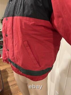 VINTAGE 90s RALPH LAUREN POLO COUNTRY DOWN PUFFER JACKET RED BLACK YOUTH XL