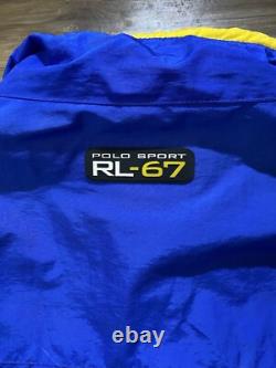 VINTAGE 90s RALPH LAUREN POLO SPORT RL-67 WINDBREAKER JACKET Size Large