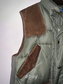 VINTAGE POLO RALPH LAUREN GOOSE DOWN SUEDE TRIM HUNTING VEST large