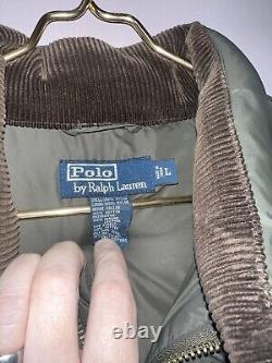 VINTAGE POLO RALPH LAUREN GOOSE DOWN SUEDE TRIM HUNTING VEST large