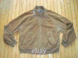 VINTAGE POLO RALPH LAUREN MEN'S ZIP UP SUEDE BOMBER JACKET With LINING SIZE LARGE
