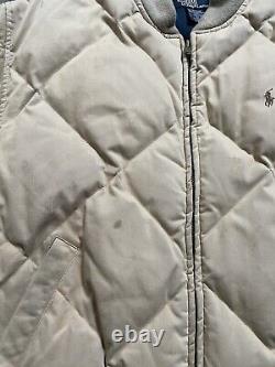 VINTAGE POLO RALPH LAUREN QUILTED PUFFER DOWN JACKET SIZE L Bomber Tan