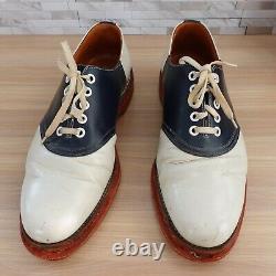 VINTAGE Polo RALPH LAUREN Shoes Leather 8.5 Black Oxford Saddle White 50s VHTF