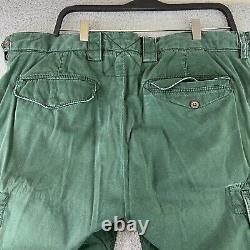 VINTAGE Polo Ralph Lauren Cargo Pants Mens 38x32 Green Military Trouser Cotton