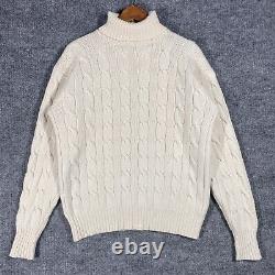 VINTAGE Polo Ralph Lauren Cashmere Sweater Cable Knit Turtleneck Men M 90s