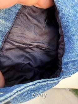 VINTAGE Polo Ralph Lauren Denim Chore Jacket Mens L Blue Wool Lined USA V13