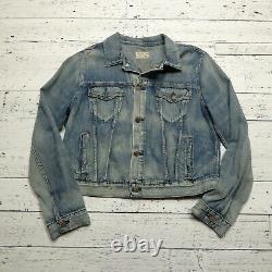 VINTAGE Polo Ralph Lauren Denim Trucker Jacket Size M/L Blue Cotton Jean
