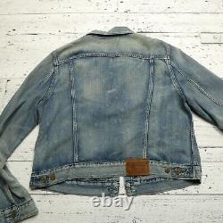 VINTAGE Polo Ralph Lauren Denim Trucker Jacket Size M/L Blue Cotton Jean