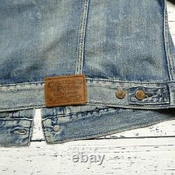VINTAGE Polo Ralph Lauren Denim Trucker Jacket Size M/L Blue Cotton Jean
