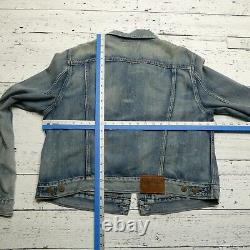VINTAGE Polo Ralph Lauren Denim Trucker Jacket Size M/L Blue Cotton Jean