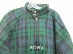 VINTAGE Polo Ralph Lauren Jacket Extra Large Green Blue Wool Tartan Bomber Mens