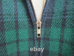 VINTAGE Polo Ralph Lauren Jacket Extra Large Green Blue Wool Tartan Bomber Mens
