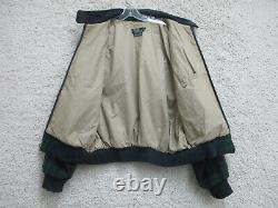 VINTAGE Polo Ralph Lauren Jacket Extra Large Green Blue Wool Tartan Bomber Mens