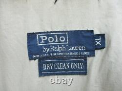 VINTAGE Polo Ralph Lauren Jacket Extra Large Green Blue Wool Tartan Bomber Mens