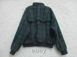 VINTAGE Polo Ralph Lauren Jacket Extra Large Green Blue Wool Tartan Bomber Mens